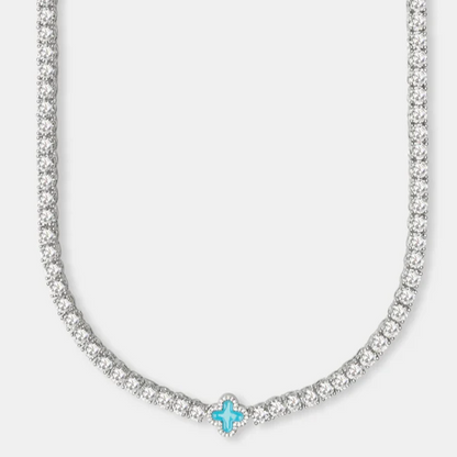 Baby Blue Tennis Gemstone Necklace