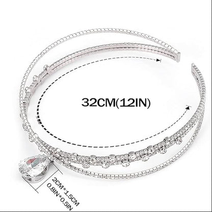 Silver Rhinestone Choker Necklace Dazzling Crystal Row Necklace Party & Evening Jewelry