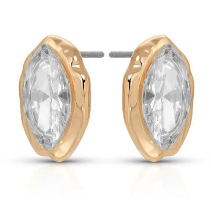 Luxe Mini Stud Earrings | 18K Gold Plated Dainty CZ Studs with Clear Gemstone
