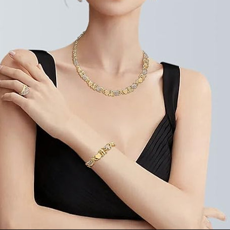 Bear Hug Heart Diamond XO Necklace