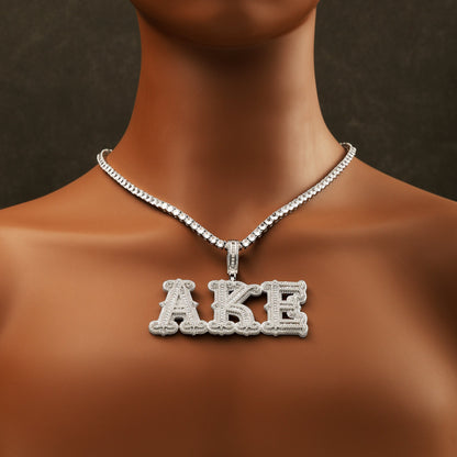 Custom Letter Pendant Necklace White Gold