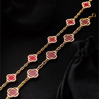 Red Clover Gemstone Necklace
