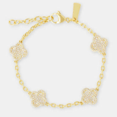 Iced Motif Role Link Gemstone Bracelet