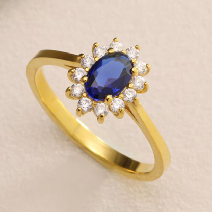 Minimalist Blue Sapphire Engagement Ring
