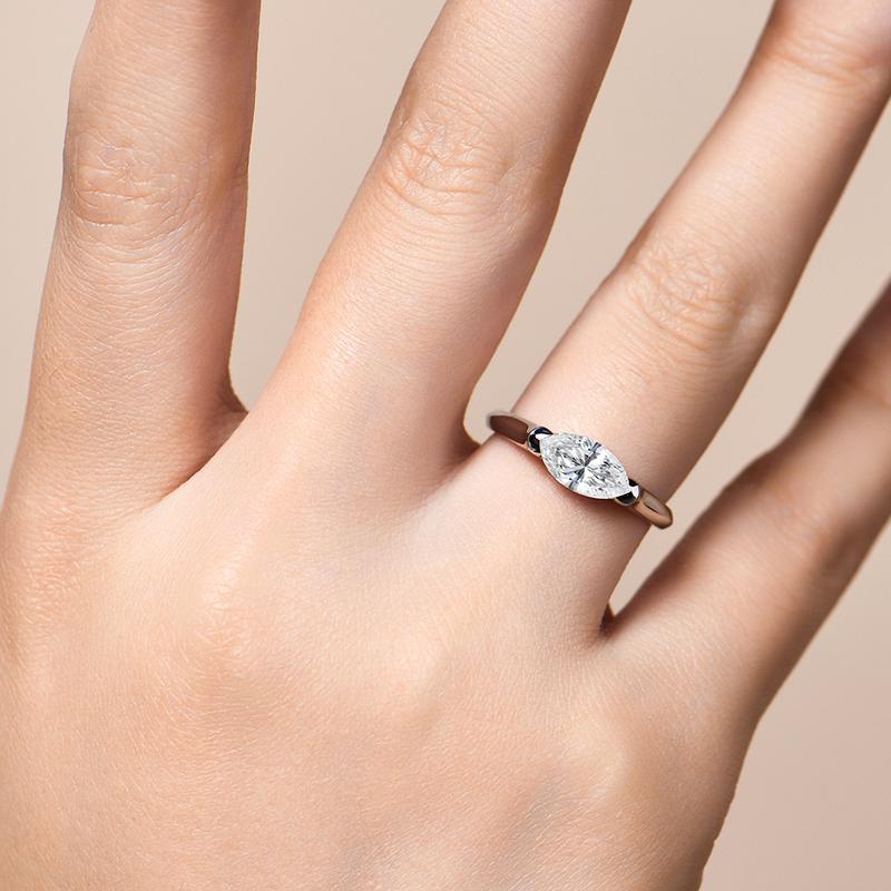 1CT Marquise Shape Synthetic Moissanite Ring