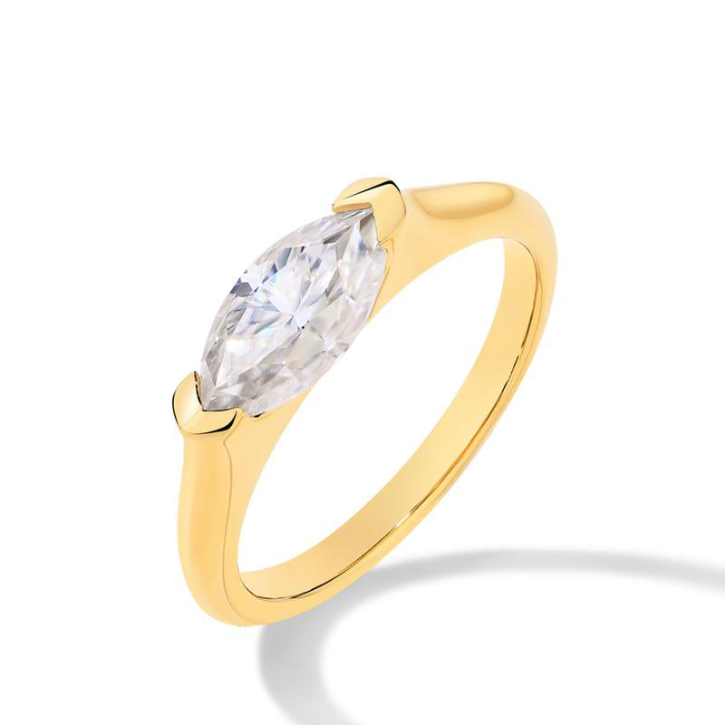 1CT Marquise Shape Synthetic Moissanite Ring