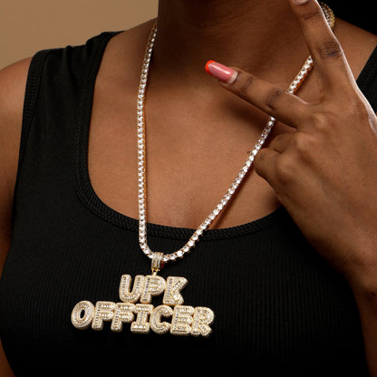 Custom Baguette Letter Necklace 18K Gold