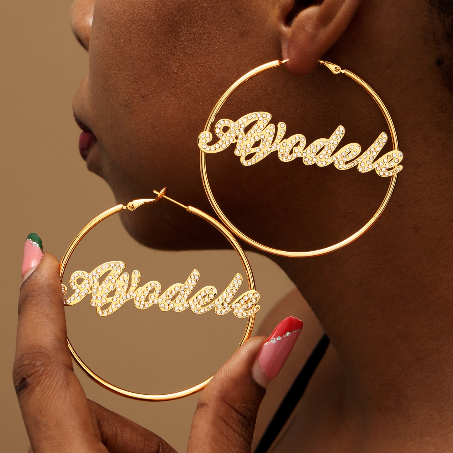 Fashion Big Hoop Name Earrings