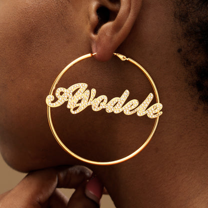 Fashion Big Hoop Name Earrings