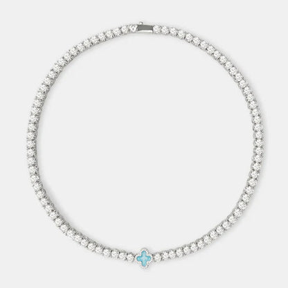Baby Blue Tennis Gemstone Necklace
