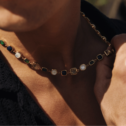 Blue Crystal Gemstone Necklace