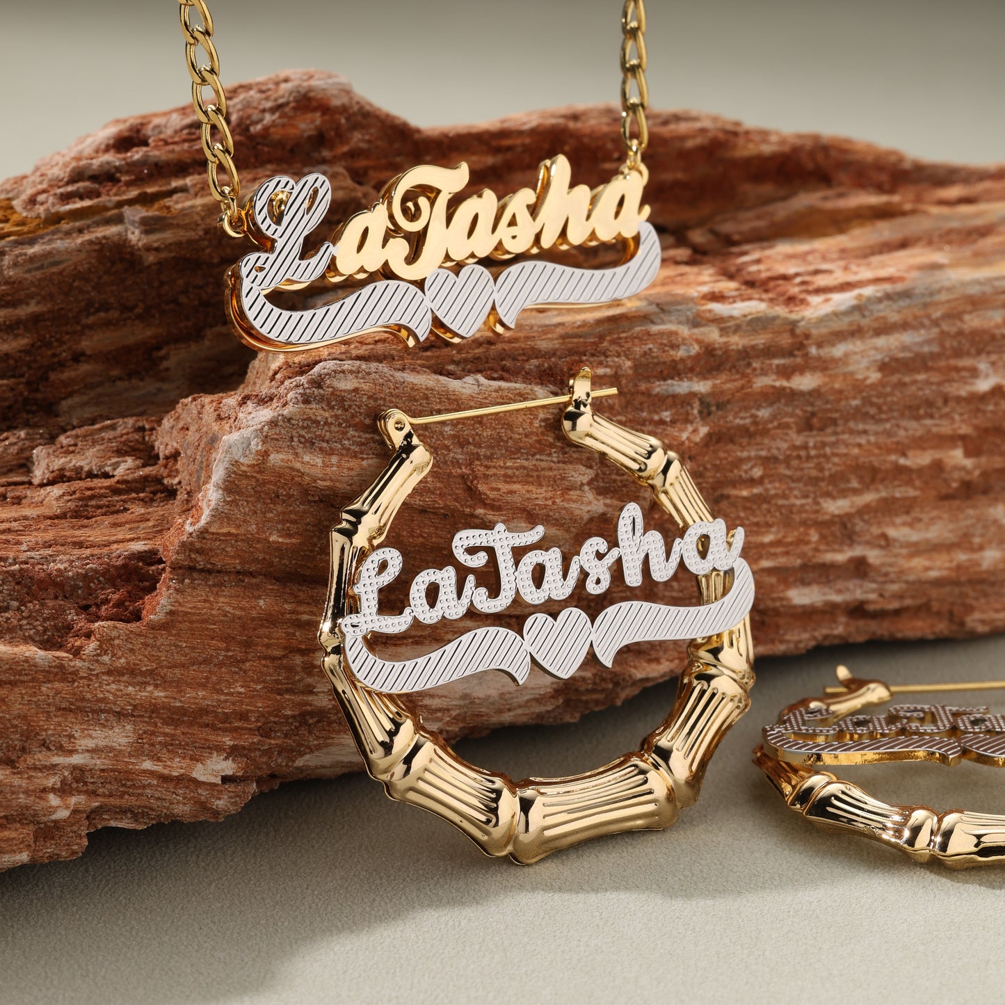 Queen’s Bamboo & Hearts Custom Name Set