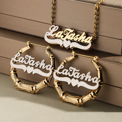 Queen’s Bamboo & Hearts Custom Name Set