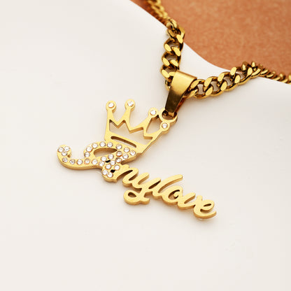 Personalized Royal Crown Name Necklace
