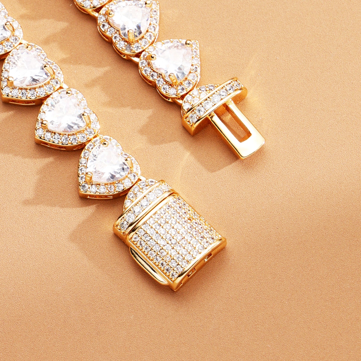 10mm Iced Out White Heart Chain