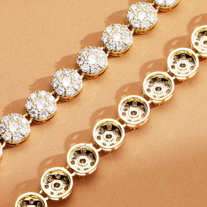 8mm Iced Out  Round Cluster Chain