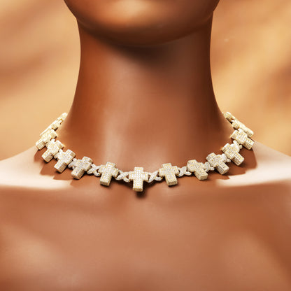 16MM Baguette Infinity Link Chain 18K Gold