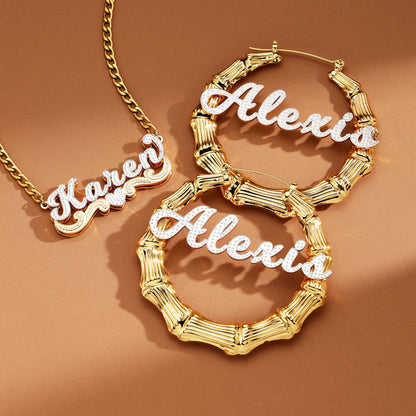 Serene Bamboo Hearts Custom Jewelry Set