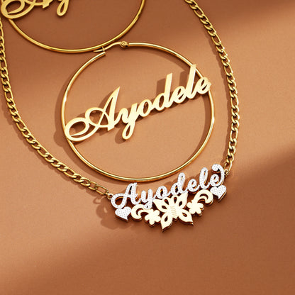 Butterfly Heart Custom Name Jewelry Set