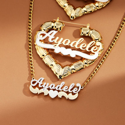 Bamboo Love Knot Custom Jewelry Set