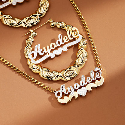 Vintage Braided Custom Name Jewelry Set
