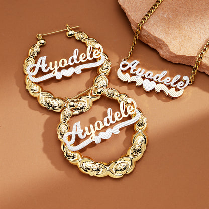 Vintage Braided Custom Name Jewelry Set