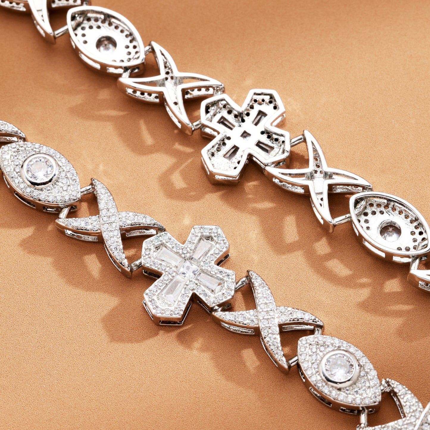 16mm Cross and Demon Eye Cuban Chain
