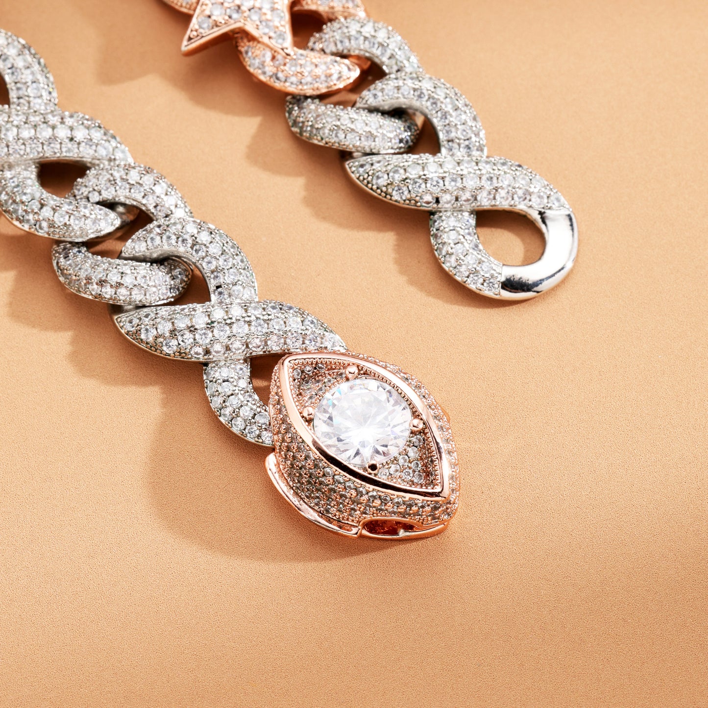 16mm Two-tone Star and Demon Eye Cuban Chain