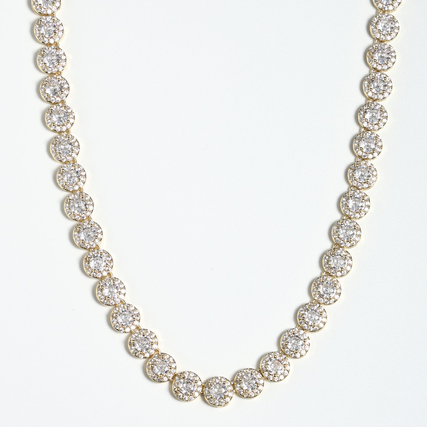 8mm Iced Out  Round Cluster Chain