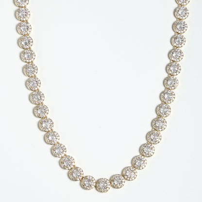 8mm Iced Out  Round Cluster Chain