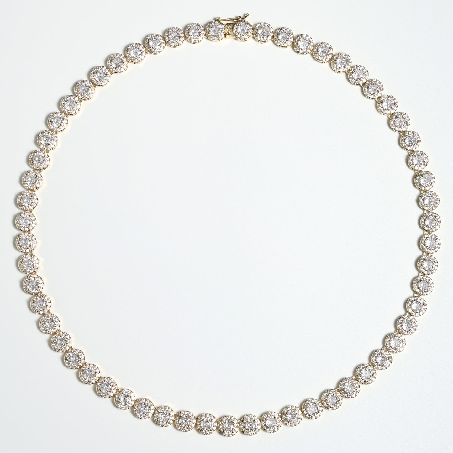 8mm Iced Out  Round Cluster Chain