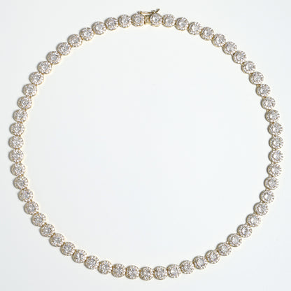 8mm Iced Out  Round Cluster Chain