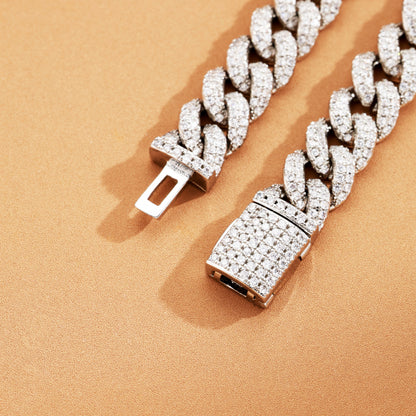 9MM Ice Out Cuban Link Chain White Gold