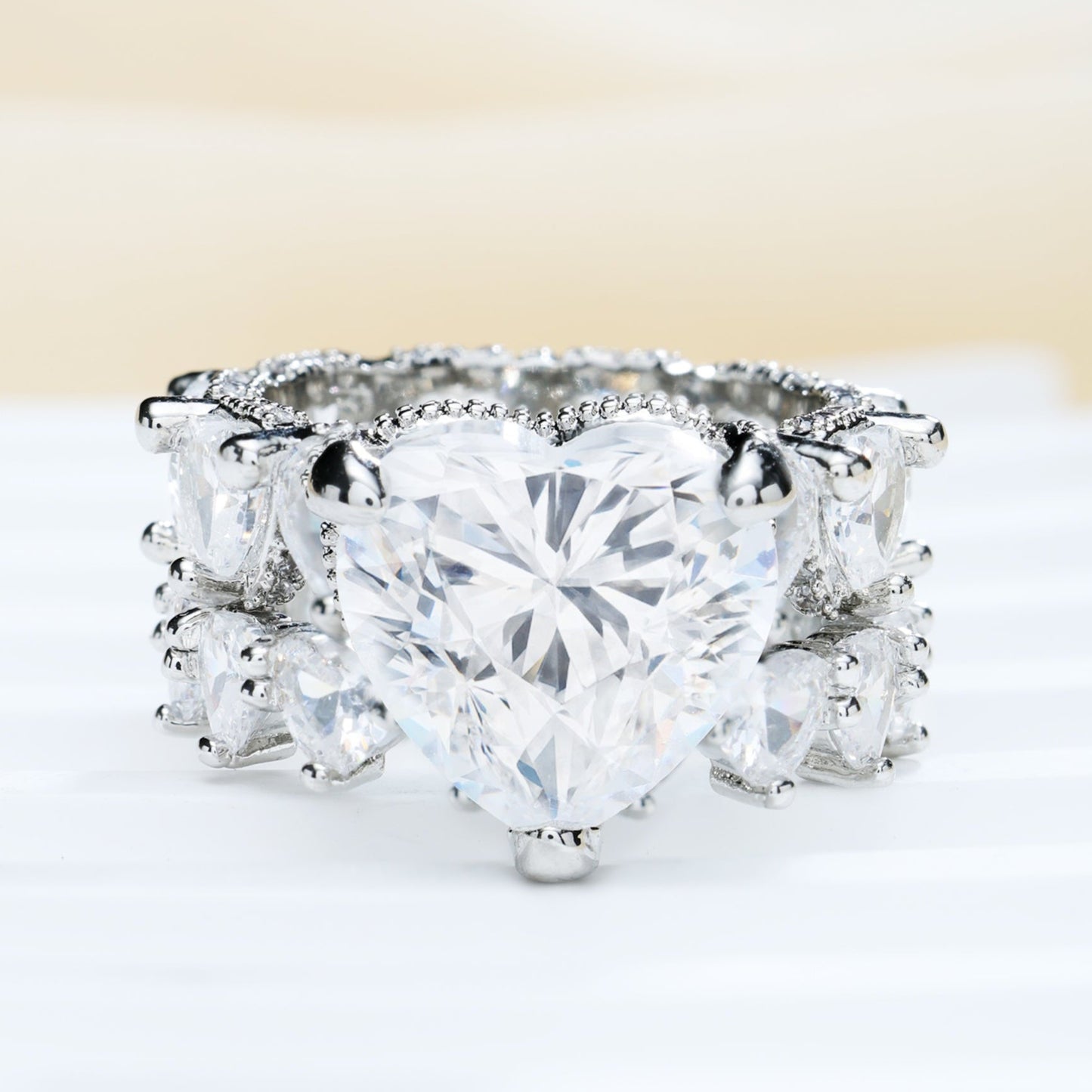 Two-Piece New Heart Ring Set