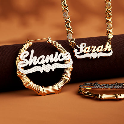 Queen’s Bamboo & Hearts Custom Name Set