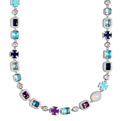 Blue Multi Gemstone Motif Bracelet