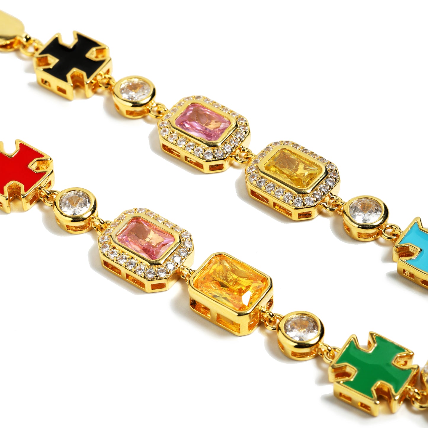 Multi Gemstone Motif Necklace