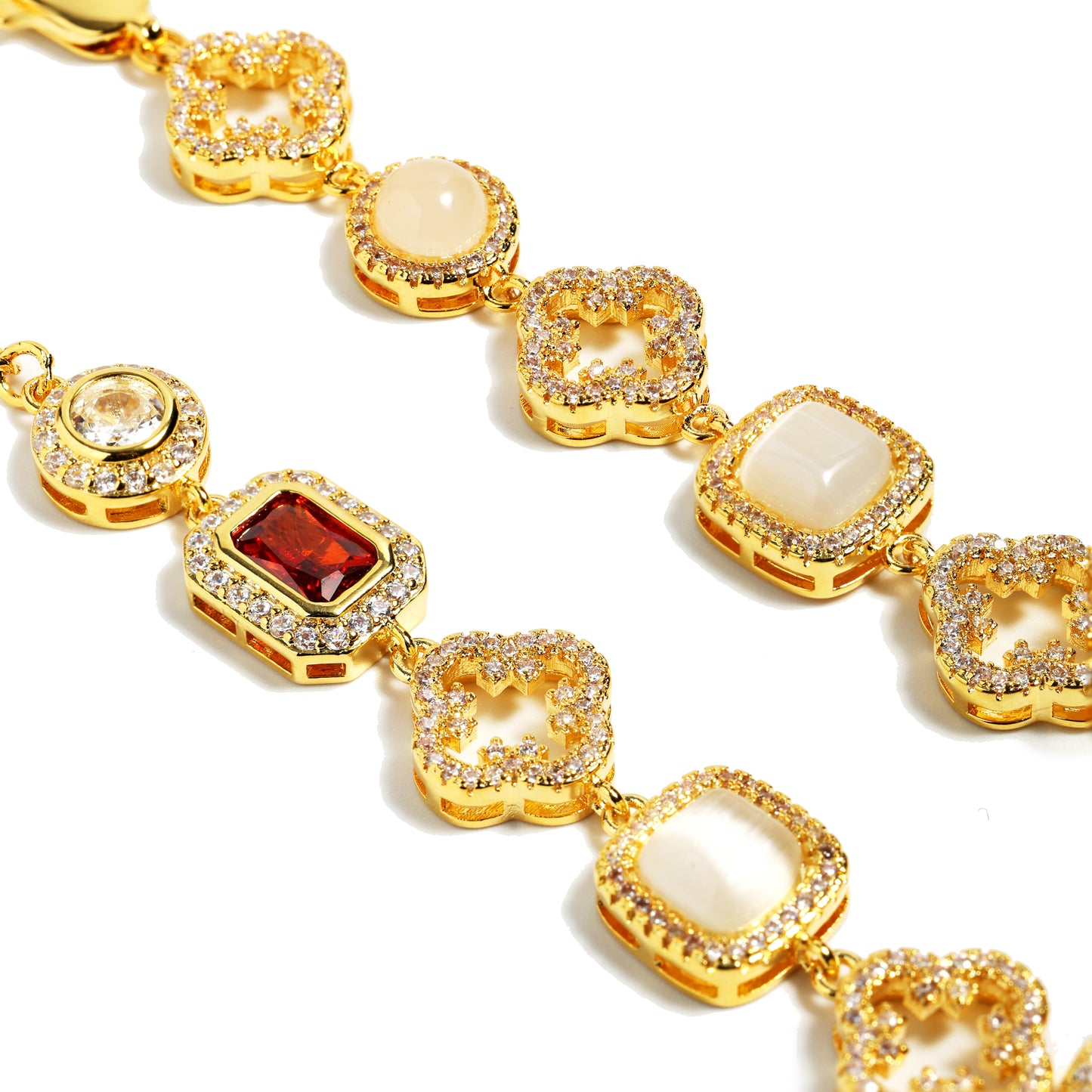 Iced Gemstone Set(Gemstone Necklace ＆ Bracelet)
