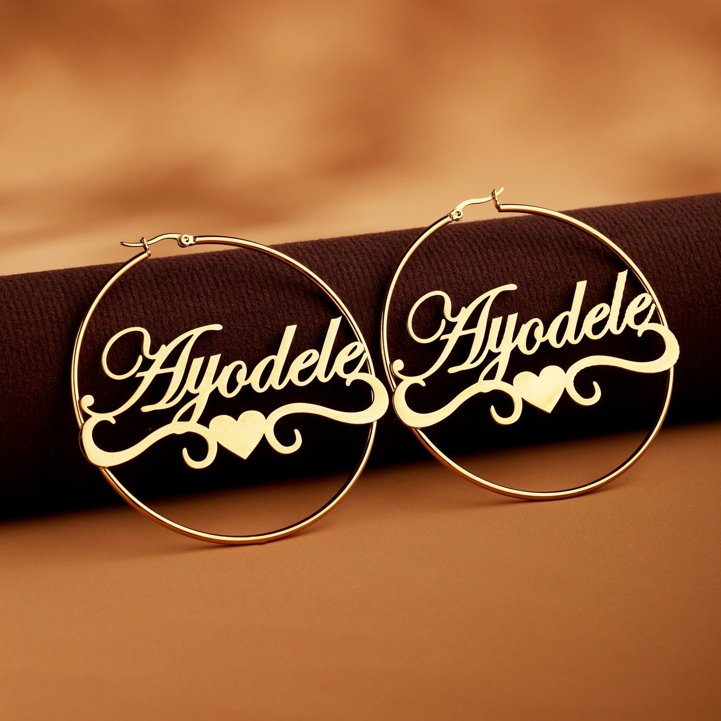 Large Hoop Heart-shaped Earrings