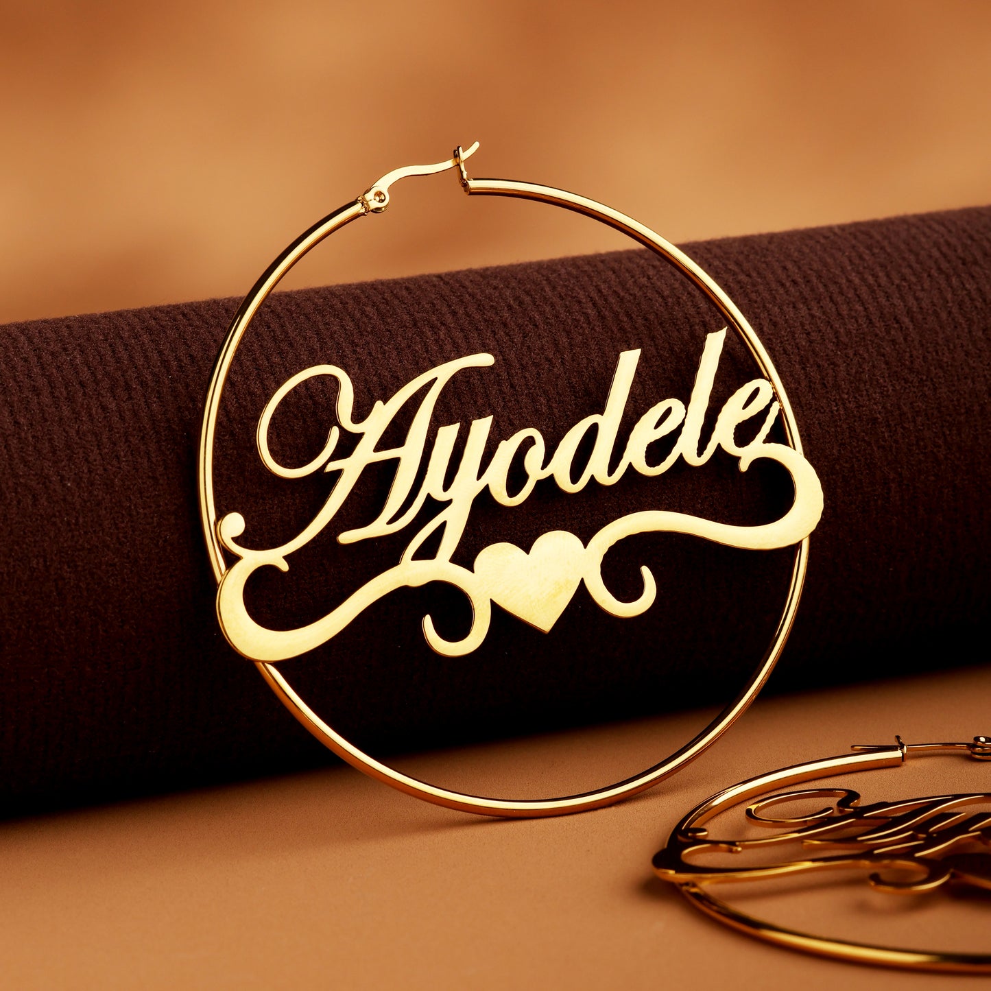 Large Hoop Heart-shaped Earrings