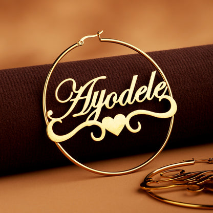 Large Hoop Heart-shaped Earrings