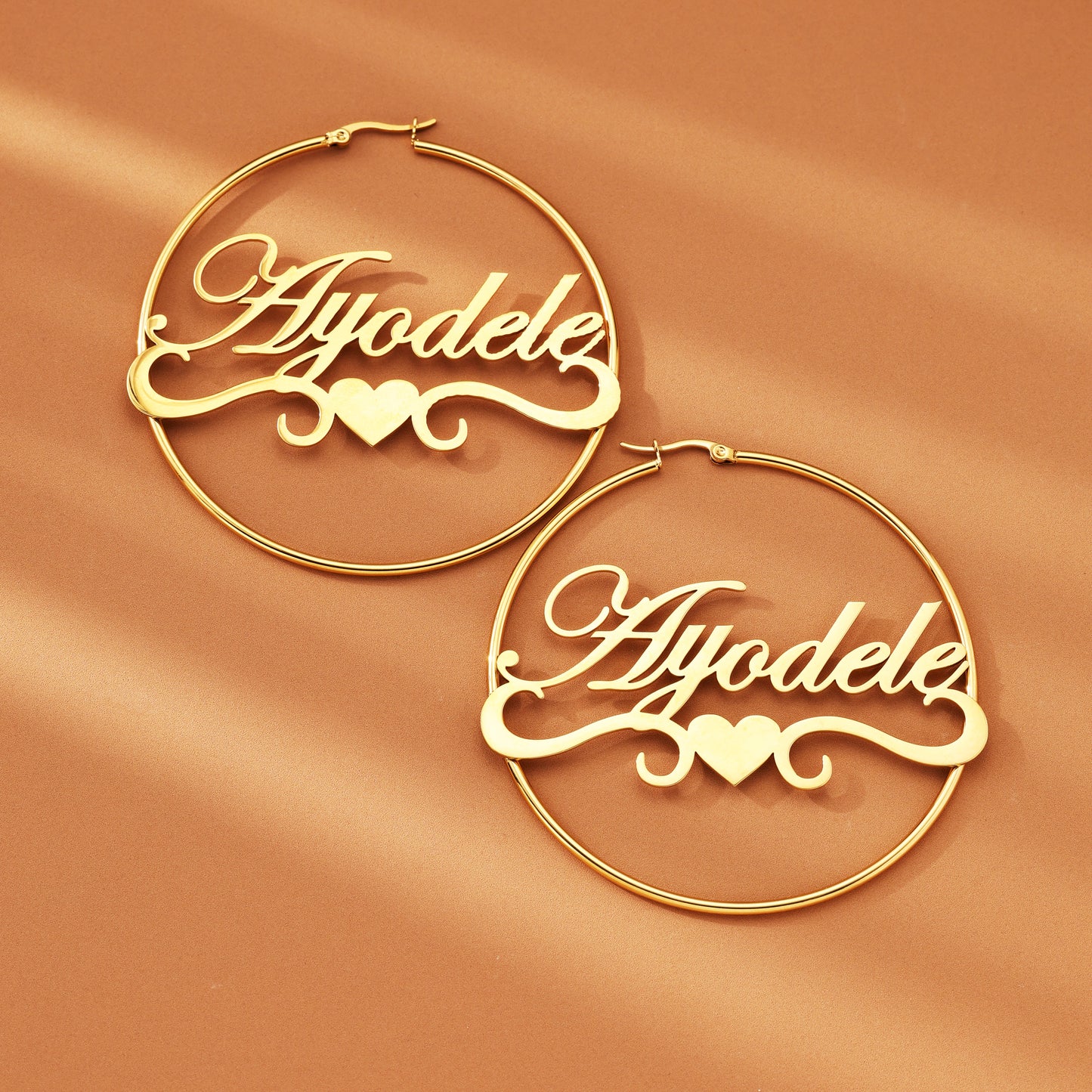 Large Hoop Heart-shaped Earrings