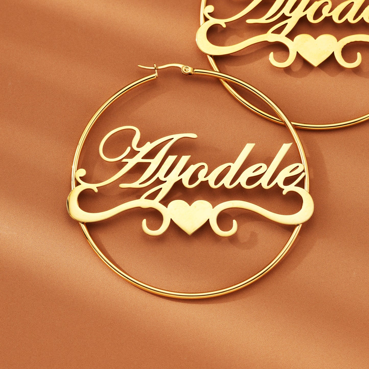 Large Hoop Heart-shaped Earrings