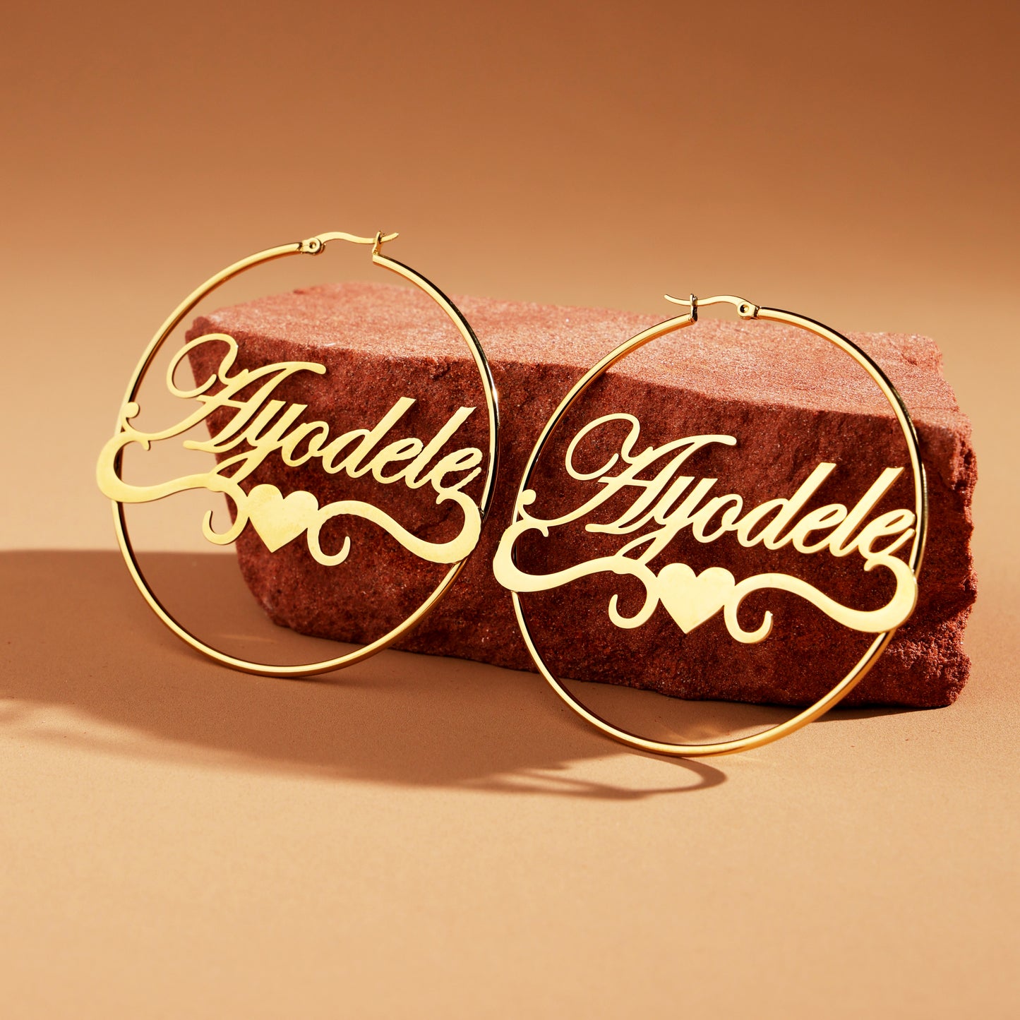 Large Hoop Heart-shaped Earrings