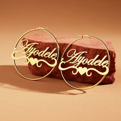 Large Hoop Heart-shaped Earrings