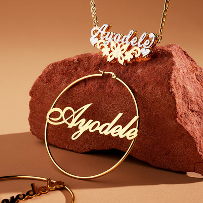 Butterfly Heart Custom Name Jewelry Set