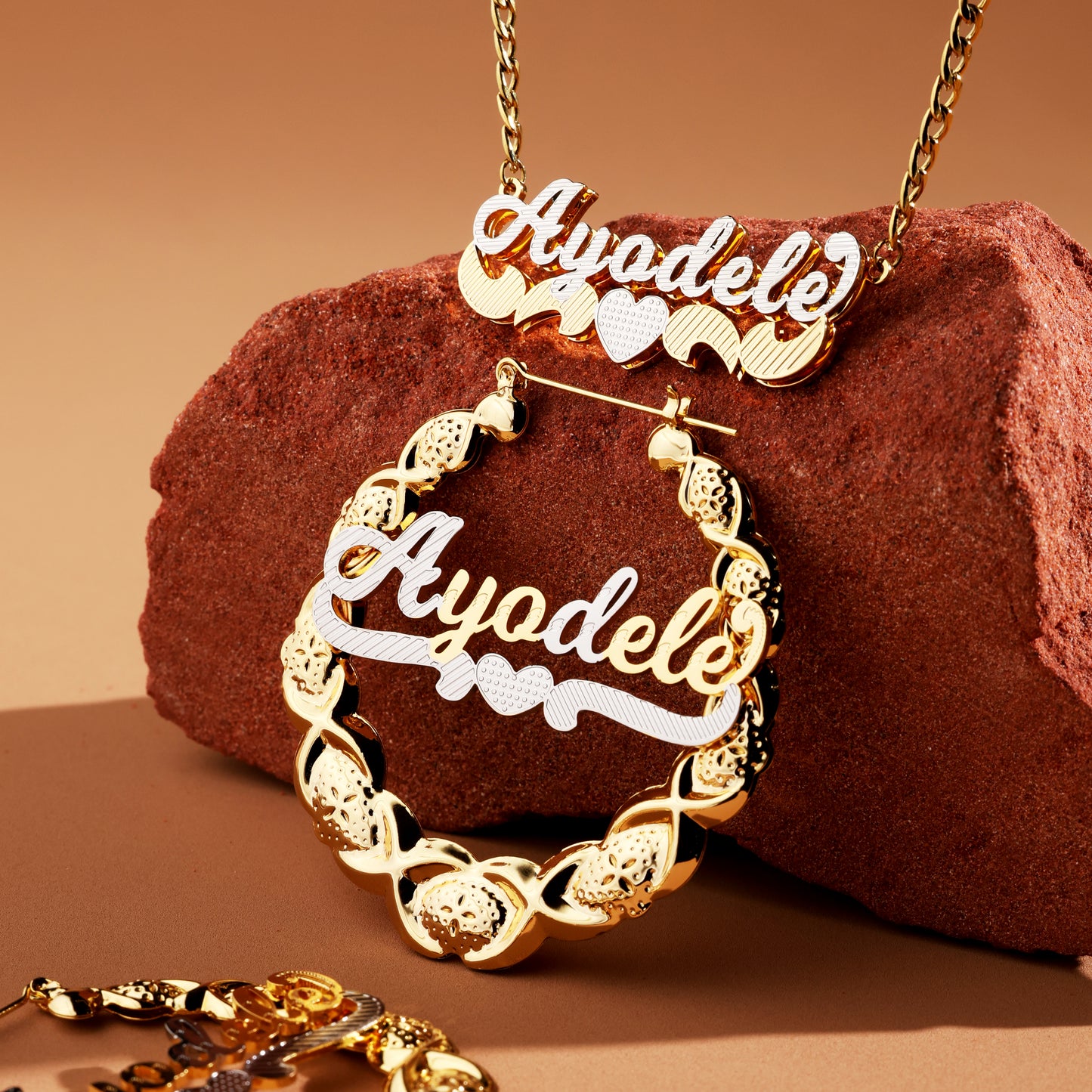 Vintage Braided Custom Name Jewelry Set