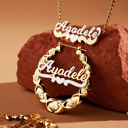 Vintage Braided Custom Name Jewelry Set