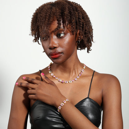 Amour Pink Solstice Gemstone Necklace Set