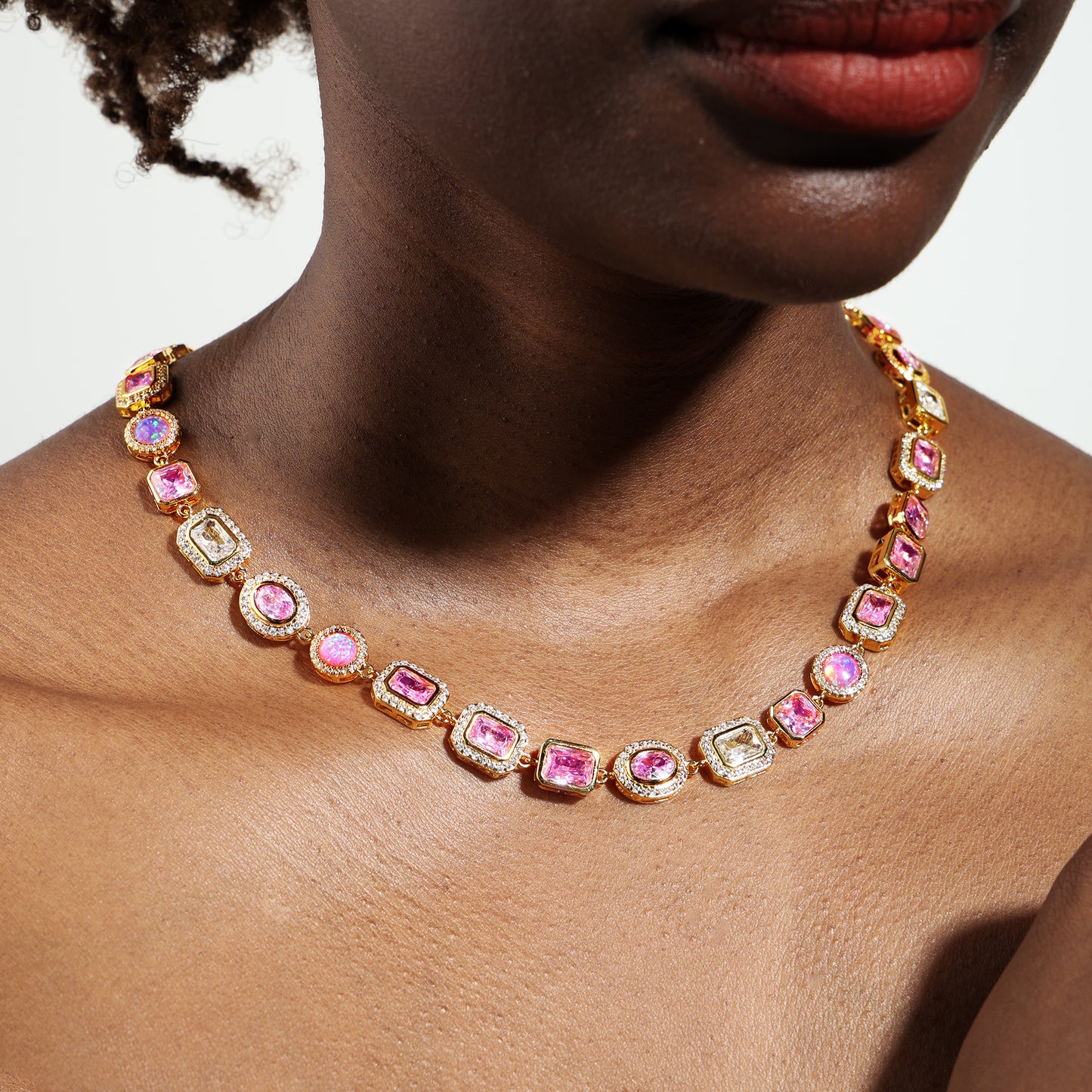 Amour Pink Solstice Gemstone Necklace Set